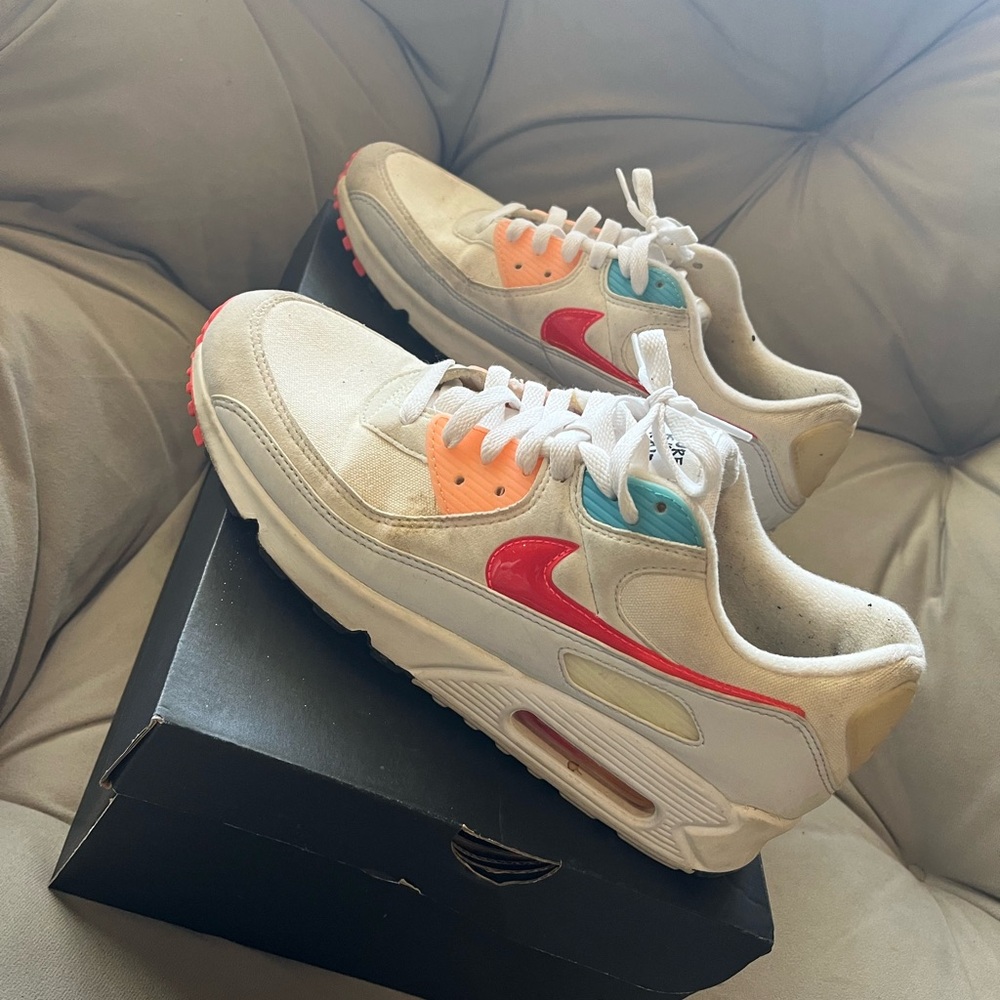 Air maxes- multicolored, limited edition men’s shoes size 9.5